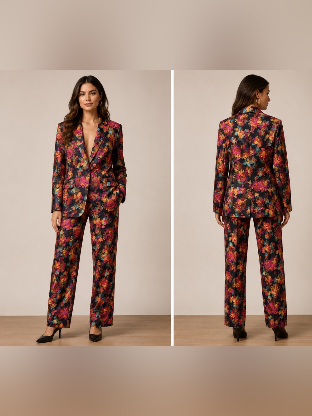 WE Fashion Floral Pant Suit in Multicolor